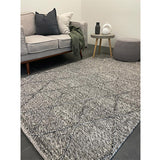 Darcy Diamond Dark Grey Felted Wool Rug
