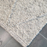 Darcy Diamond Beige Silver Felted Wool Rug