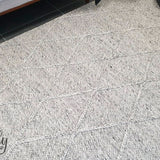 Darcy Diamond Beige Silver Felted Wool Rug