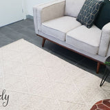 Darcy Diamond Beige Felted Wool Rug