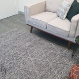 Darcy Diamond Charcoal Felted Wool Rug
