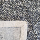Darcy Diamond Charcoal Felted Wool Rug