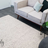 Darcy Diamond Light Grey Felted Wool Rug