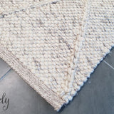Darcy Diamond Light Grey Felted Wool Rug