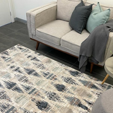 Colette Blue Beige Diamond Trellis Rug