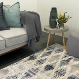 Colette Blue Beige Diamond Trellis Rug