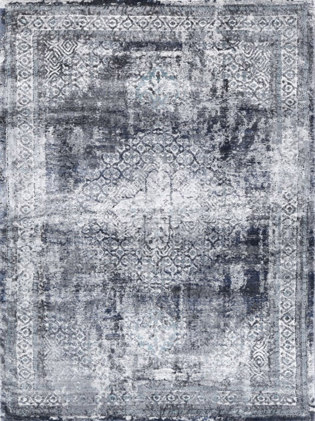 Cleo Grey Natural Medallion Transitional Rug