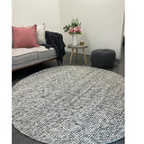 Darcy Grey Felted Wool Round Rug