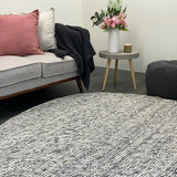 Darcy Grey Felted Wool Round Rug