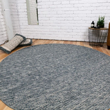 Darcy Blue Grey Felted Wool Round Rug