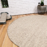 Darcy Light Grey Felted Wool Round Rug