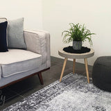 Spirit Charcoal Grey Faded Wash Medallion Transitional Rug