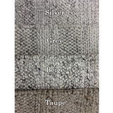 Queen Grey Hand Loomed Wool Rug