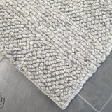 Queen Silver Hand Loomed Wool Rug