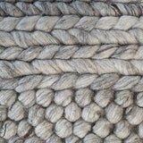 Queen Grey Hand Loomed Wool Rug
