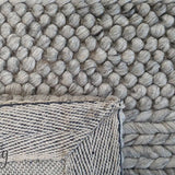 Queen Grey Hand Loomed Wool Rug