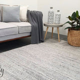 Queen Grey Hand Loomed Wool Rug