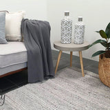 Queen Grey Hand Loomed Wool Rug