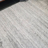 Queen Grey Hand Loomed Wool Rug