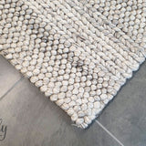 Queen Grey Hand Loomed Wool Rug