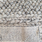 Queen Silver Hand Loomed Wool Rug