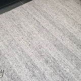 Queen Silver Hand Loomed Wool Rug