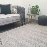 Queen Silver Hand Loomed Wool Rug