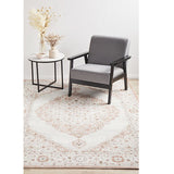 Emira Beige Grey Floral Medallion Rug