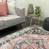 Elly Beige Orange Medallion Transitional Rug