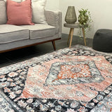 Elly Beige Orange Medallion Transitional Rug