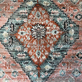 Elly Beige Orange Medallion Transitional Rug