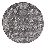 Awaken Charcoal Over Dyed Oriental Round Rug