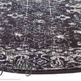Awaken Charcoal Over Dyed Oriental Round Rug