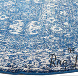Awaken Navy Blue Over Dyed Oriental Round Rug