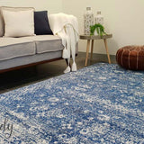 Awaken Navy Blue Over Dyed Oriental Rug