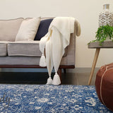 Awaken Navy Blue Over Dyed Oriental Rug