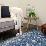 Awaken Navy Blue Over Dyed Oriental Rug