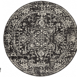 Awaken Charcoal Medallion Round Rug