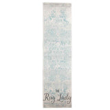 Awaken White Blue Power Loomed Hallway Runner