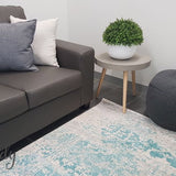 Awaken Blue Ivory Medallion Rug