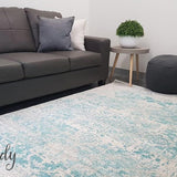 Awaken Blue Ivory Medallion Rug
