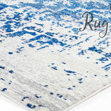 Awaken Navy White Power Loomed Hallway Runner