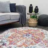 Awaken Orange Medallion Round Rug
