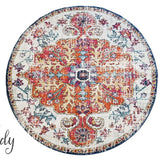 Awaken Orange Medallion Round Rug