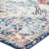 Awaken White Orange Power Loomed Hallway Runner