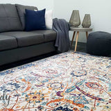 Awaken Ivory Orange Patterned Rug