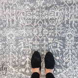 Awaken Grey Oriental Round Rug