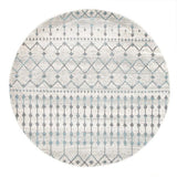 Awaken Blue Grey Tribal Round Rug