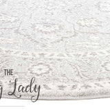 Awaken Silver Flower Medallion Transitional Round Rug