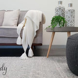 Awaken Silver Flower Medallion Transitional Rug